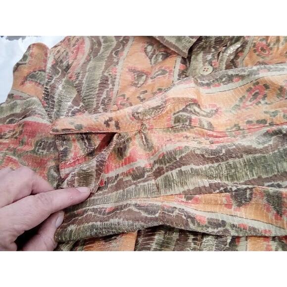 TC THE TRAVEL COLLECTION Button Down Shirt 3/4 Sleeve 1X Women's Multicolor - Picture 7 of 7